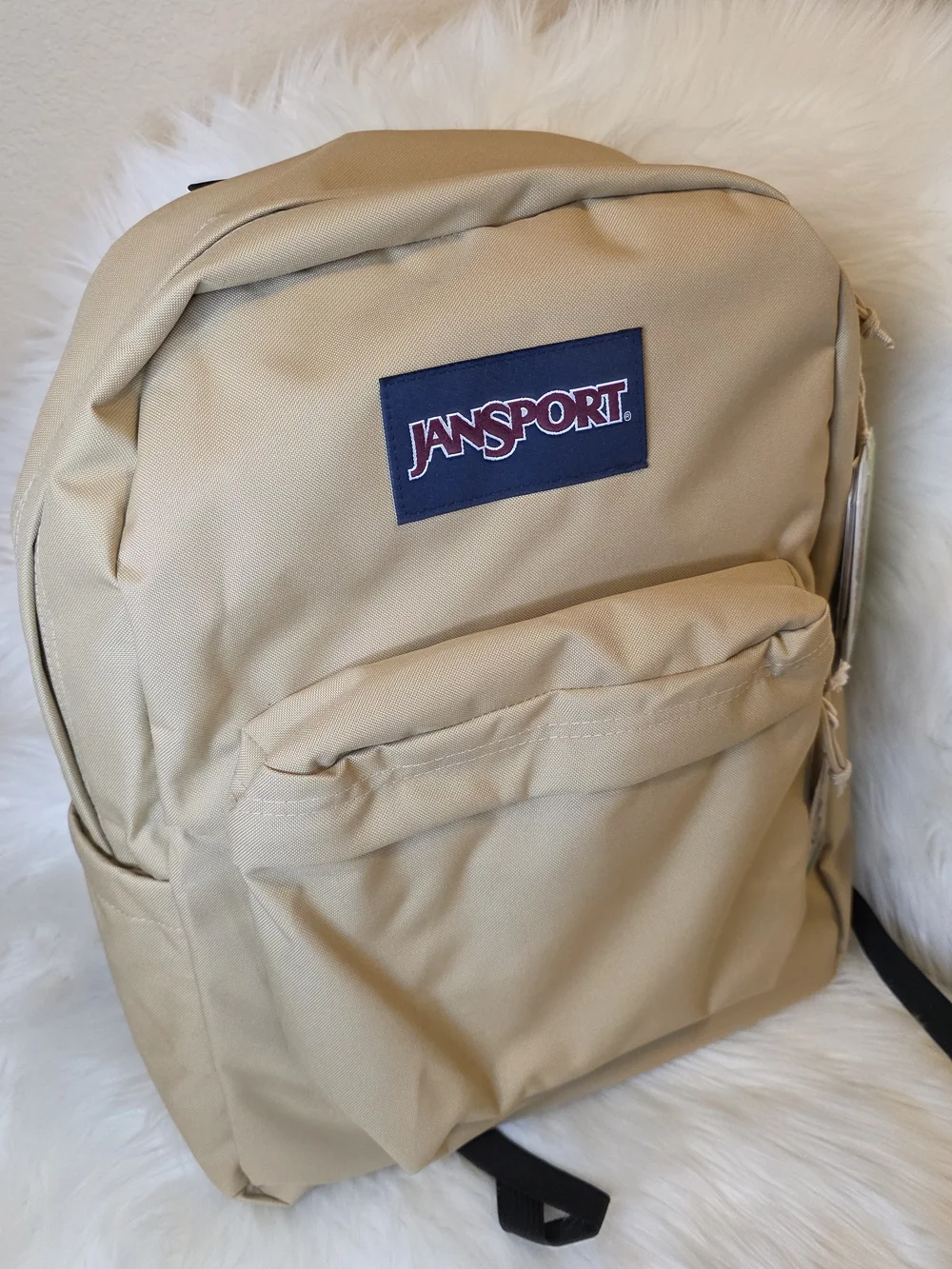NWT JanSport SuperBreak Plus Backpack KHAKI TRAVERTINE TAN